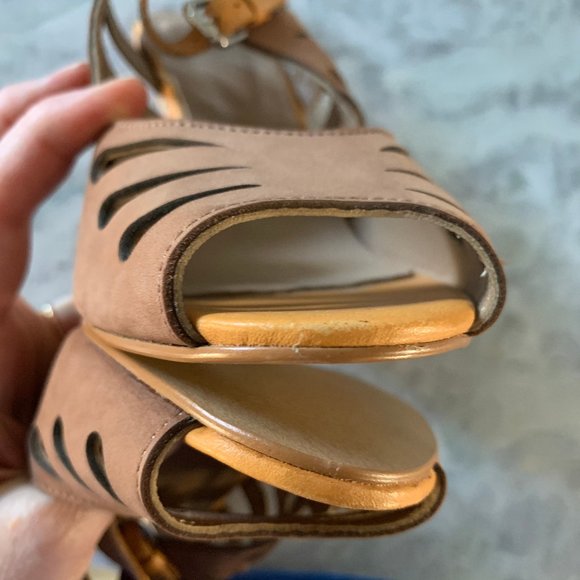 ❌Sold❌ Anthropologie Kiva Leather Cutout Wedges - Picture 12 of 13